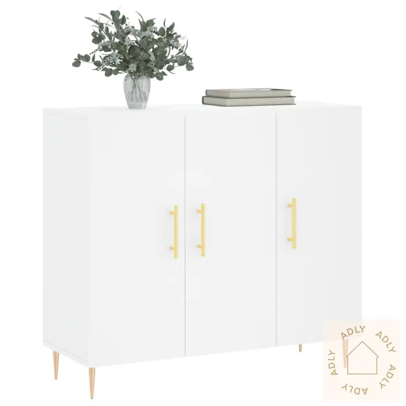 Skjenk Hvit 90X34X80 Cm Konstruert Tre