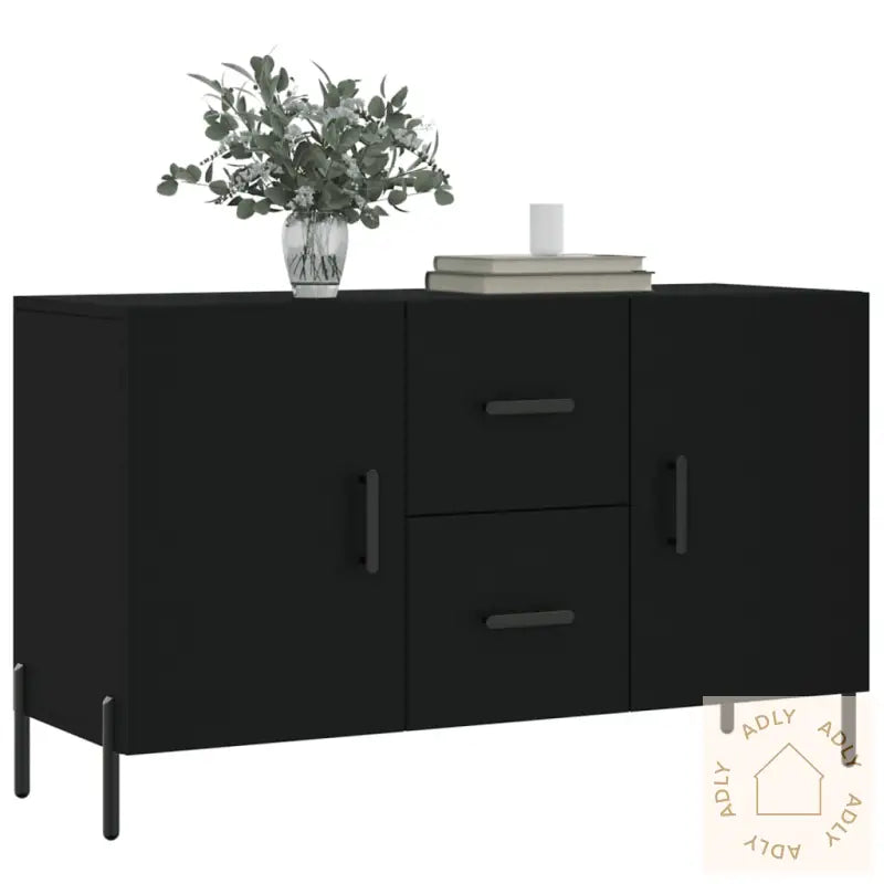 Skjenk Svart 100X36X60 Cm Konstruert Tre