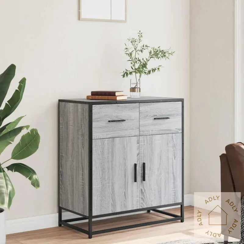 Skjenk Grå Sonoma 68X35X76 Cm Konstruert Tre