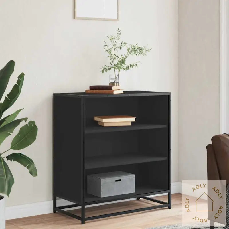 Skjenk Svart 68X35X76 Cm Konstruert Tre Og Metall