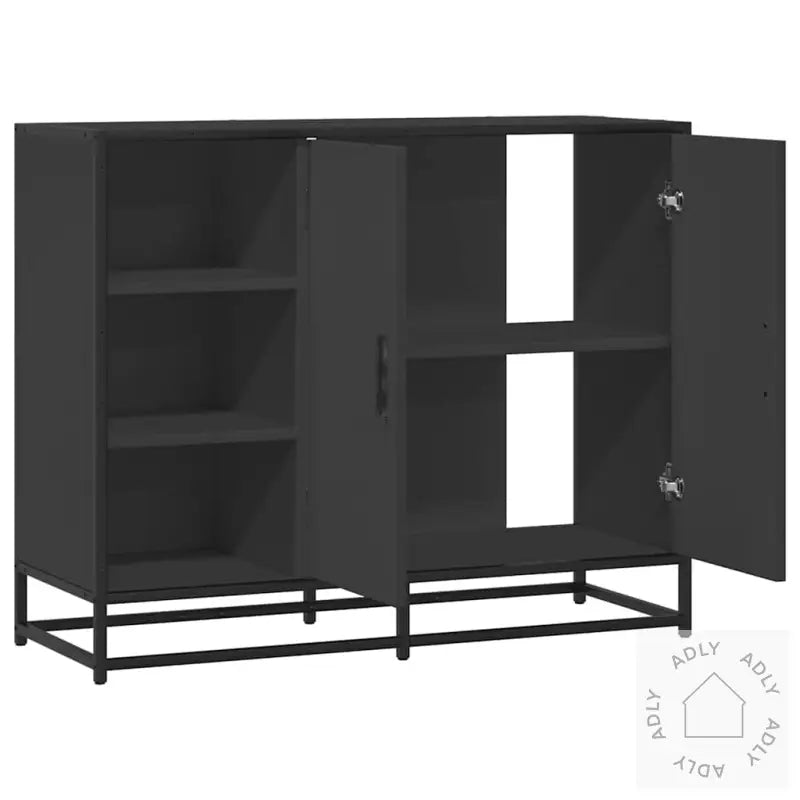 Skjenk Svart 92X35X76 Cm Konstruert Tre