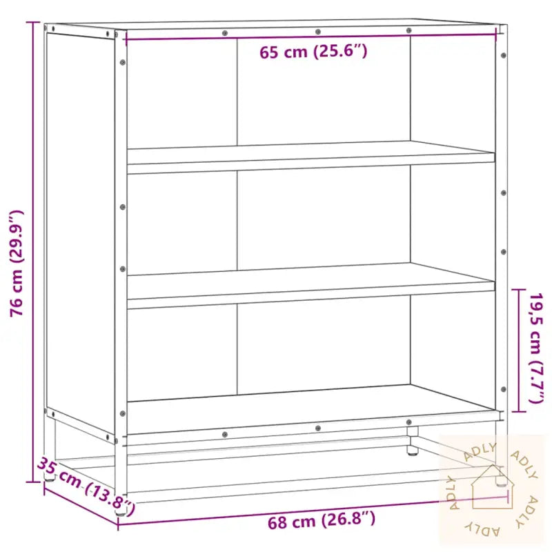 Skjenk Svart 68X35X76 Cm Konstruert Tre Og Metall