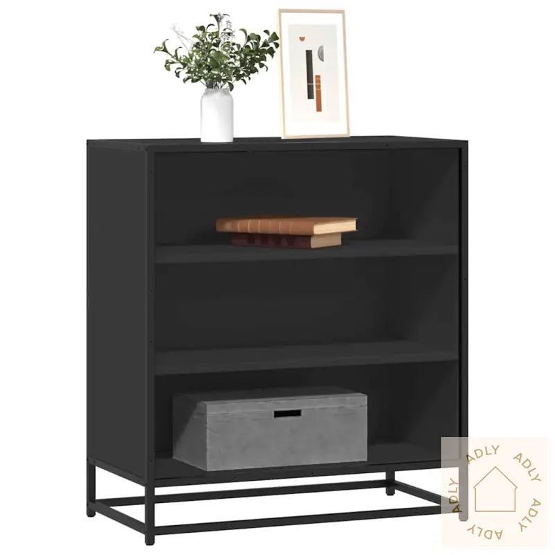 Skjenk Svart 68X35X76 Cm Konstruert Tre Og Metall