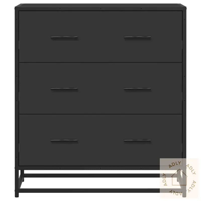 Skjenk Svart 68X35X76 Cm Konstruert Tre Og Metall