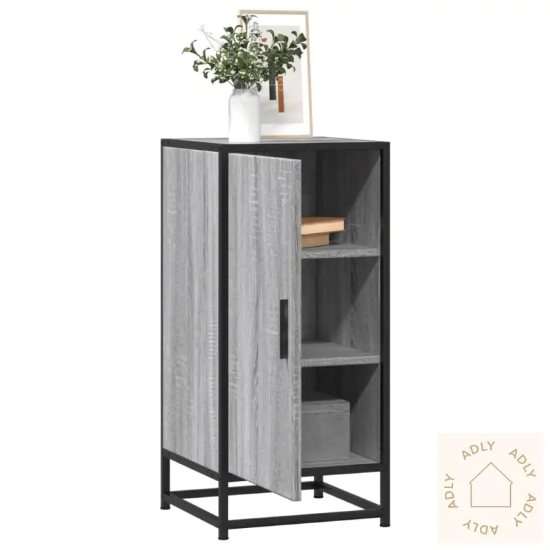 Skjenk Grå Sonoma 35,5X35X76 Cm Konstruert Tre Og Metall