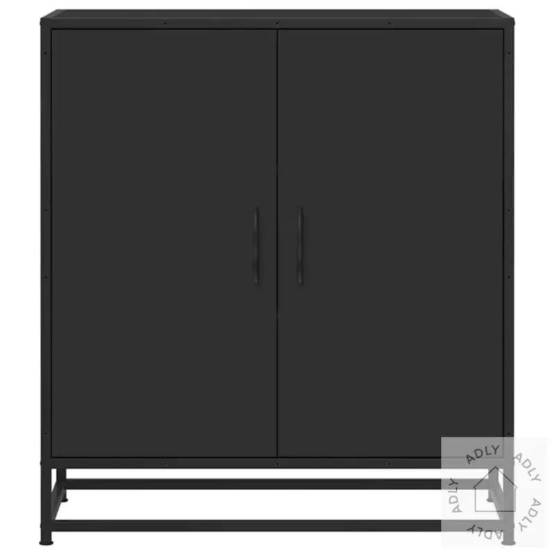 Skjenk Svart 68X35X76 Cm Konstruert Tre Og Metall