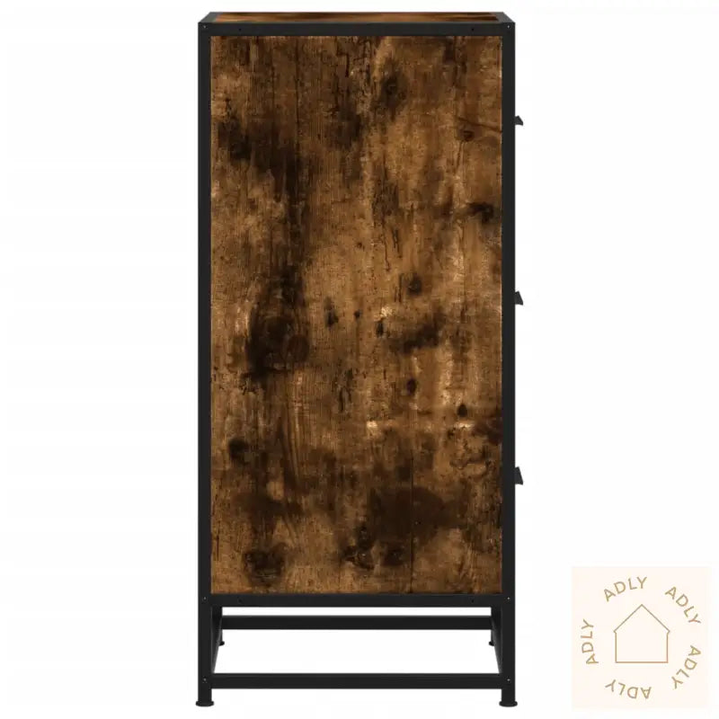 Skjenk Røkt Eik 35,5X35X76 Cm Konstruert Tre Og Metall