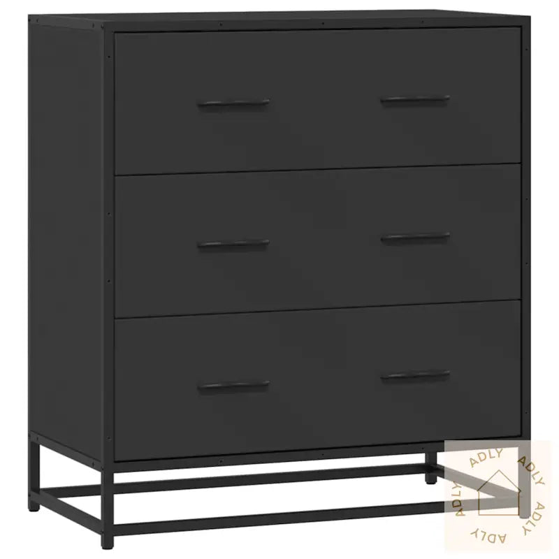 Skjenk Svart 68X35X76 Cm Konstruert Tre Og Metall