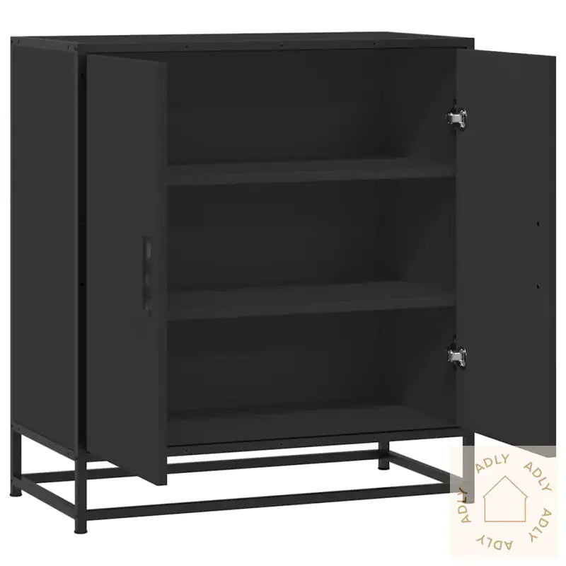 Skjenk Svart 68X35X76 Cm Konstruert Tre Og Metall