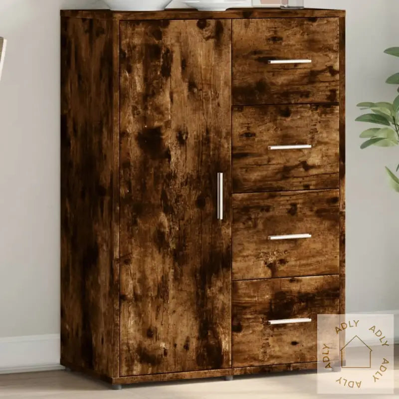 Skjenk Røkt Eik 60X31X84 Cm Konstruert Tre