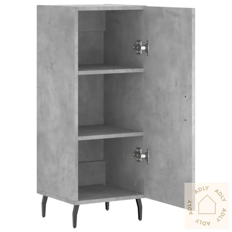 Skjenk Betonggrå 34,5X34X90 Cm Konstruert Tre