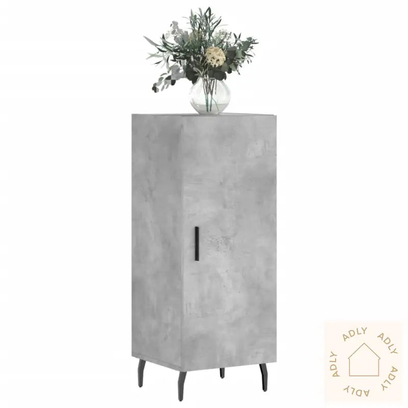 Skjenk Betonggrå 34,5X34X90 Cm Konstruert Tre