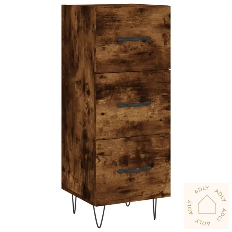 Skjenk Røkt Eik 34,5X34X90 Cm Konstruert Tre