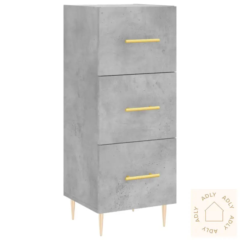 Skjenk Betonggrå 34,5X34X90 Cm Konstruert Tre