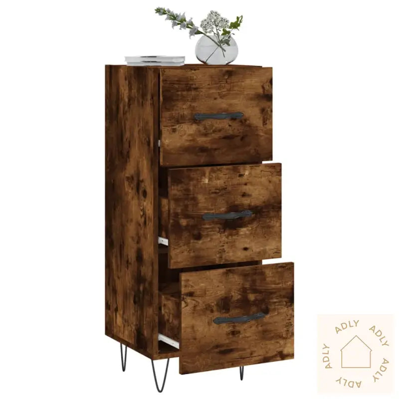 Skjenk Røkt Eik 34,5X34X90 Cm Konstruert Tre