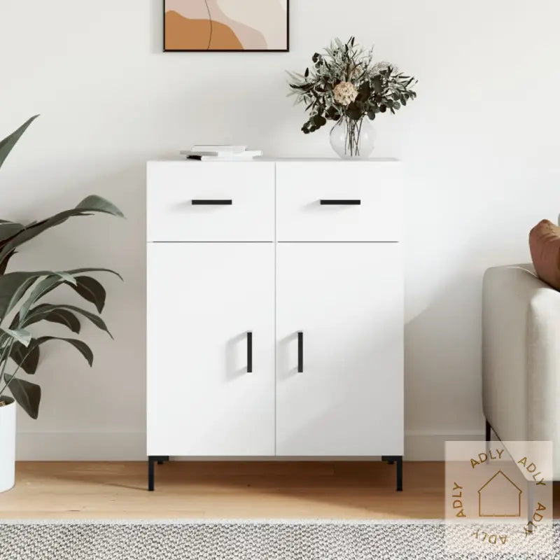 Skjenk Hvit 69,5X34X90 Cm Konstruert Tre