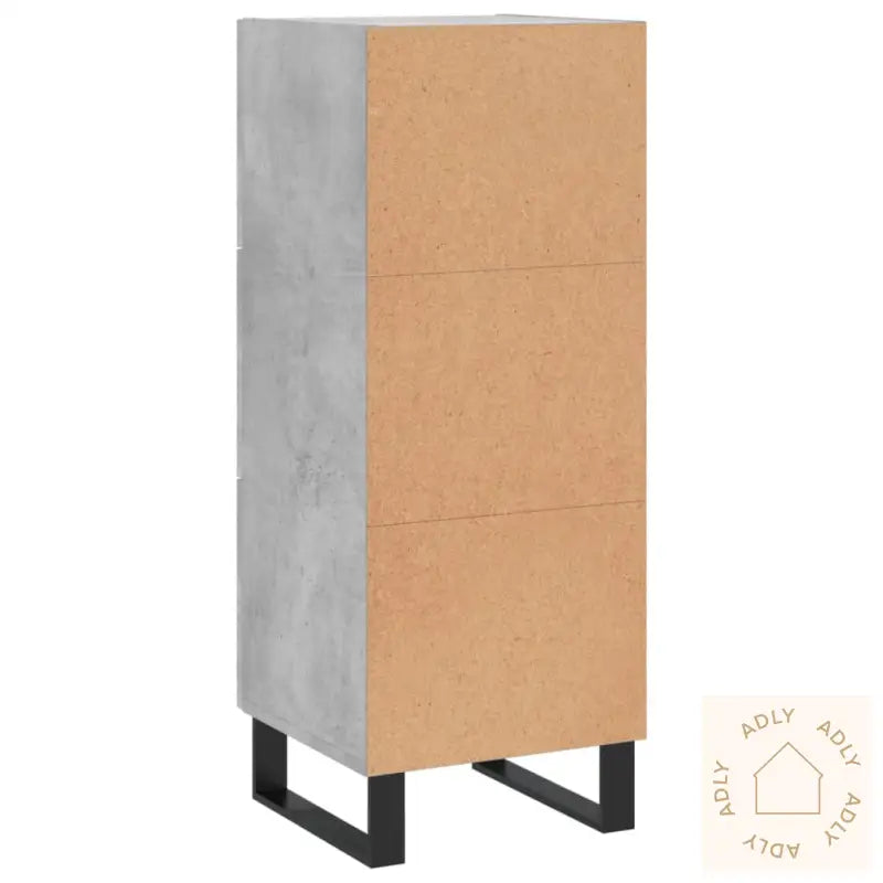 Skjenk Betonggrå 34,5X34X90 Cm Konstruert Tre