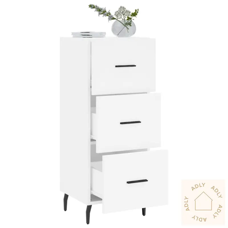 Skjenk Hvit 34,5X34X90 Cm Konstruert Tre