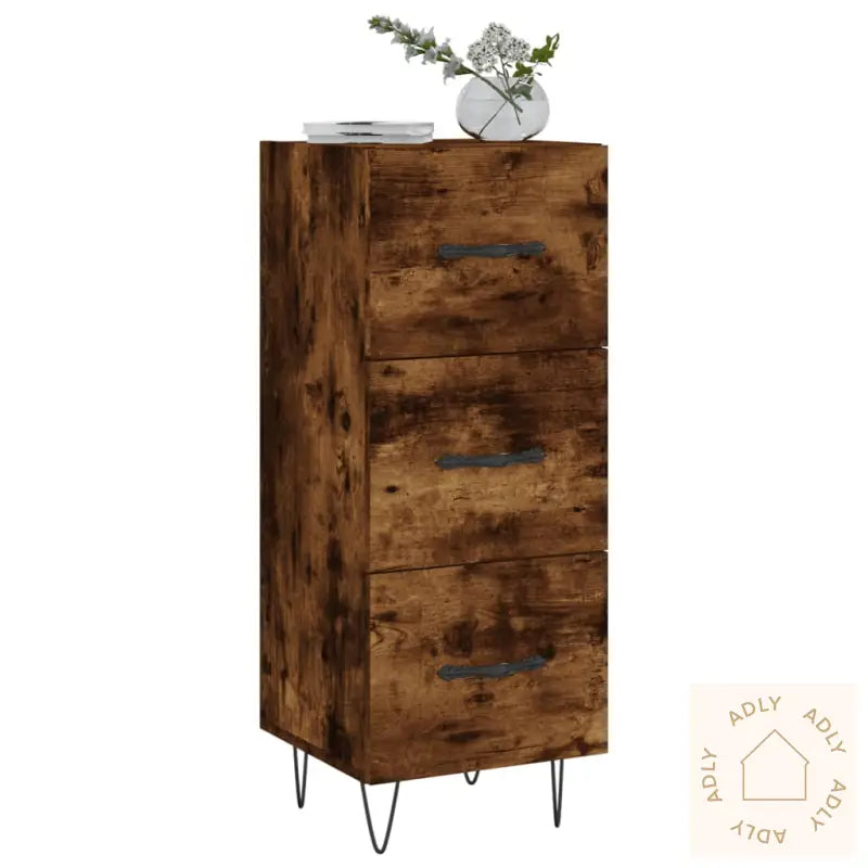 Skjenk Røkt Eik 34,5X34X90 Cm Konstruert Tre