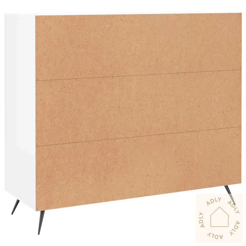 Skjenk Høyglans Hvit 90X34X80 Cm Konstruert Tre