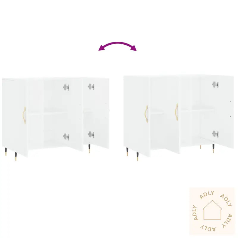 Skjenk Hvit 90X34X80 Cm Konstruert Tre