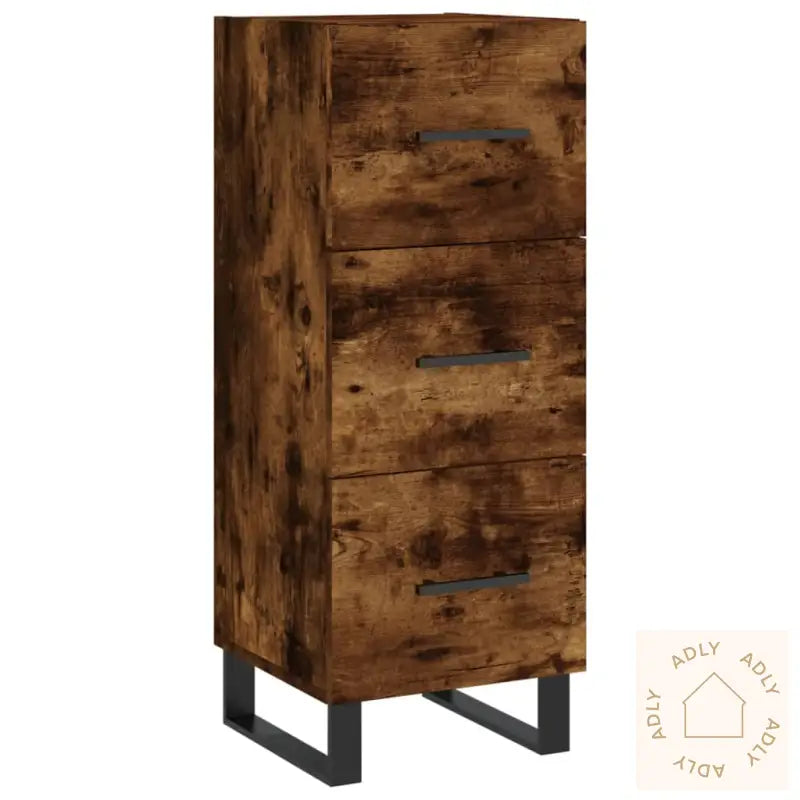 Skjenk Røkt Eik 34,5X34X90 Cm Konstruert Tre