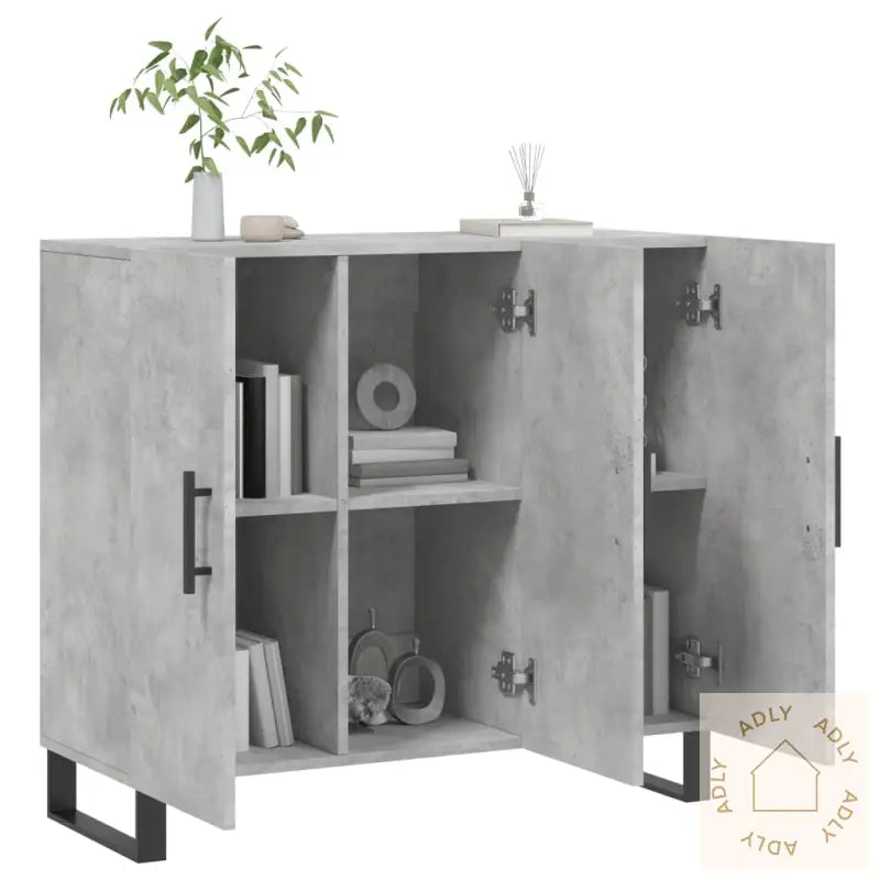 Skjenk Betonggrå 90X34X80 Cm Konstruert Tre