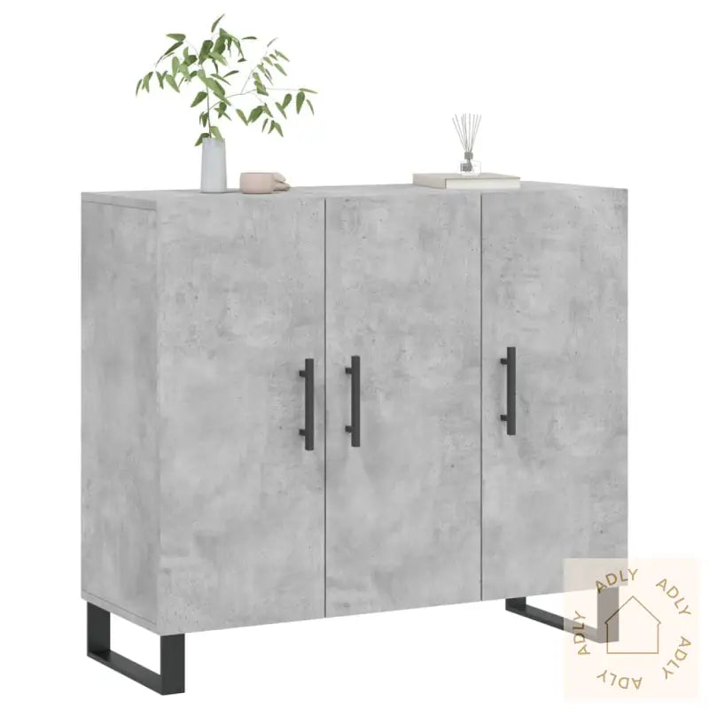 Skjenk Betonggrå 90X34X80 Cm Konstruert Tre