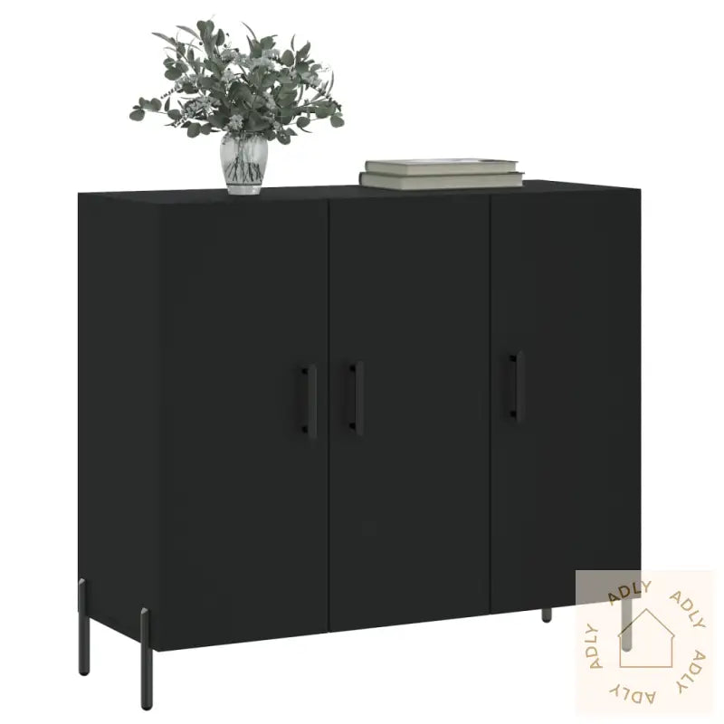 Skjenk Svart 90X34X80 Cm Konstruert Tre