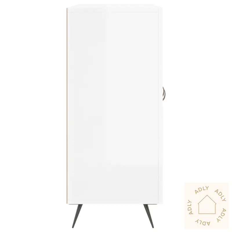 Skjenk Høyglans Hvit 90X34X80 Cm Konstruert Tre