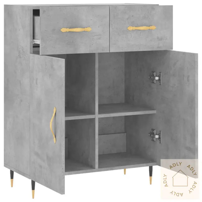 Skjenk Betonggrå 69,5X34X90 Cm Konstruert Tre