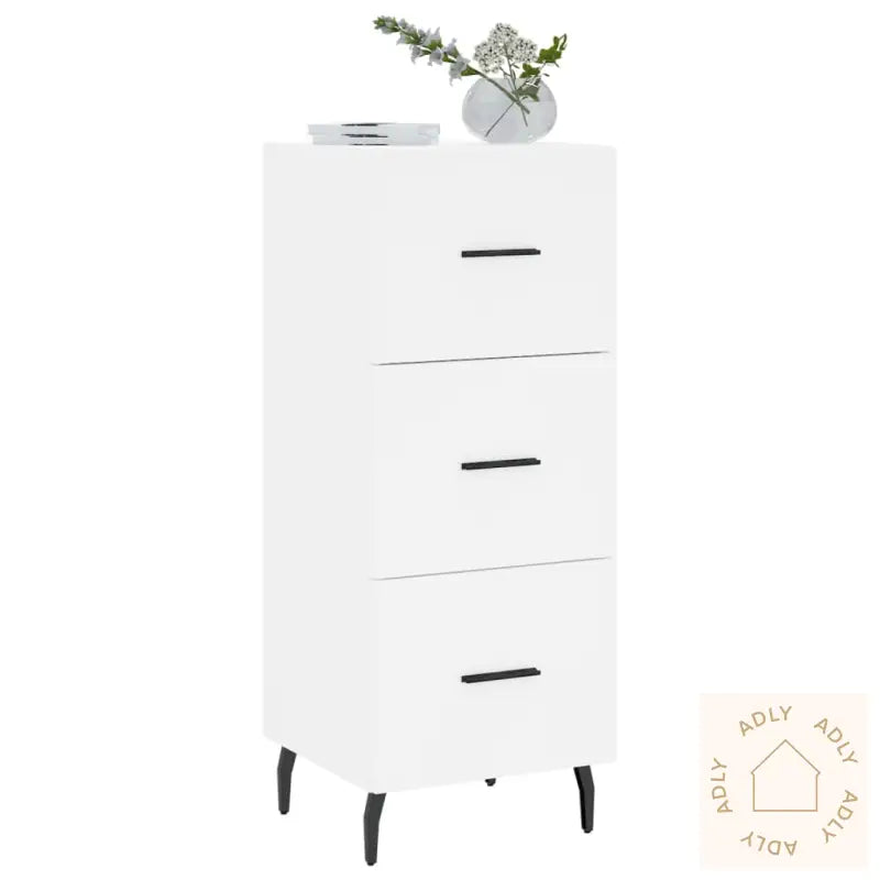 Skjenk Hvit 34,5X34X90 Cm Konstruert Tre