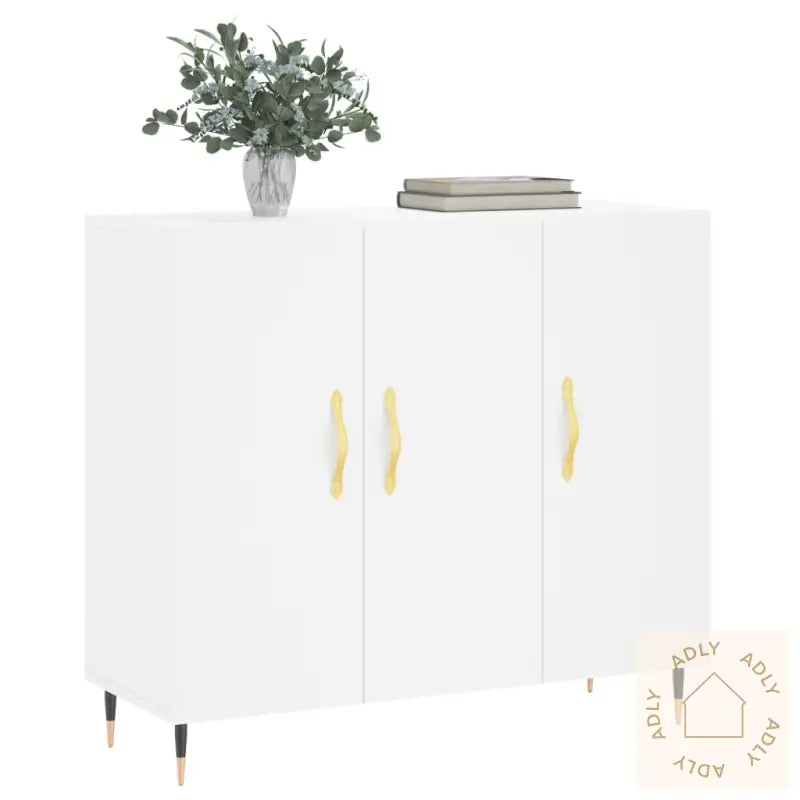 Skjenk Hvit 90X34X80 Cm Konstruert Tre