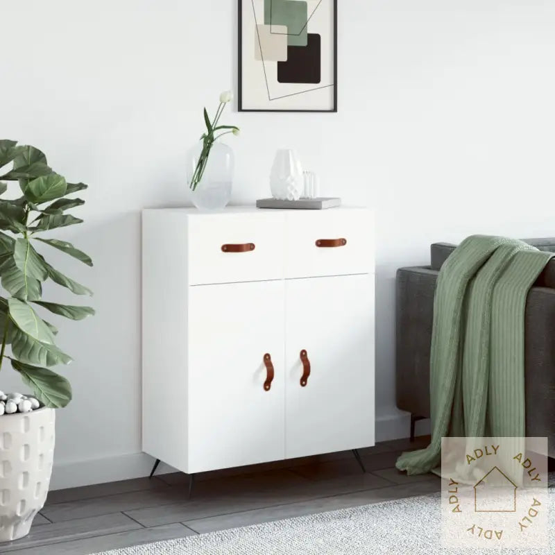 Skjenk Hvit 69,5X34X90 Cm Konstruert Tre