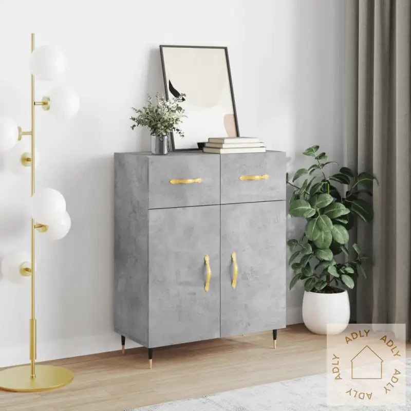 Skjenk Betonggrå 69,5X34X90 Cm Konstruert Tre