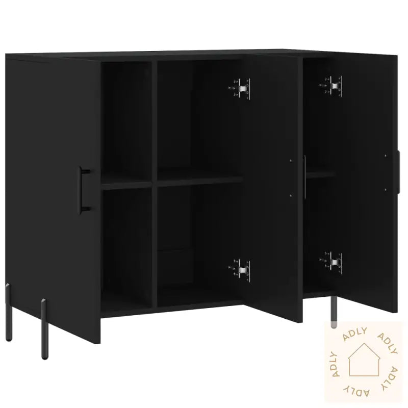 Skjenk Svart 90X34X80 Cm Konstruert Tre