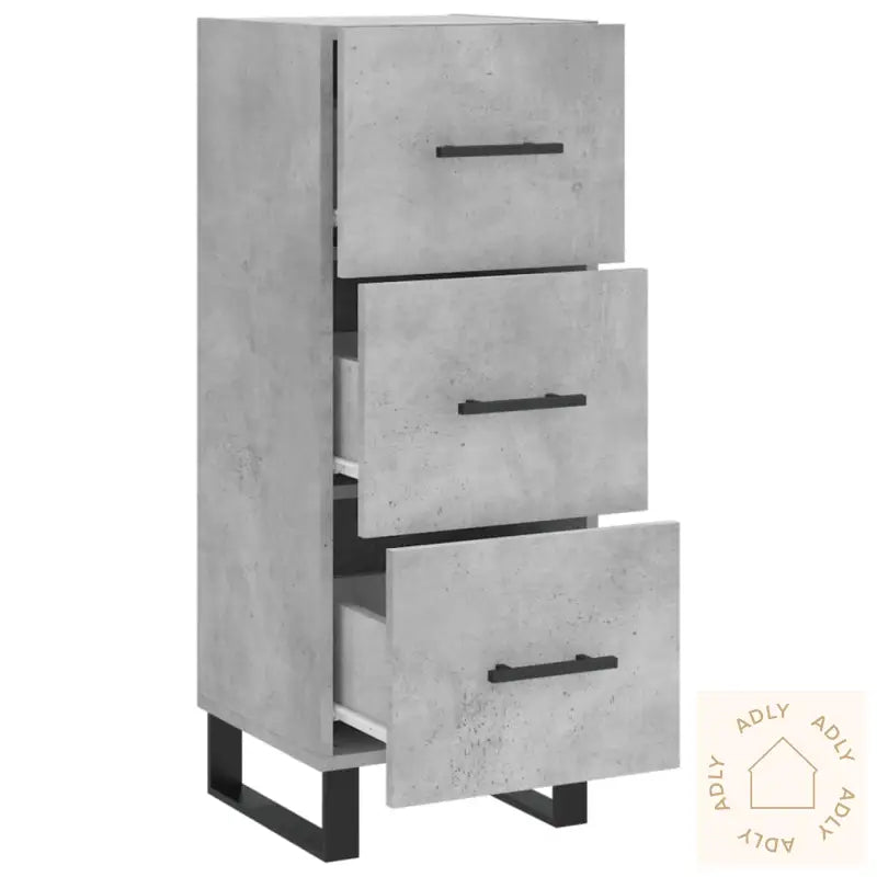 Skjenk Betonggrå 34,5X34X90 Cm Konstruert Tre