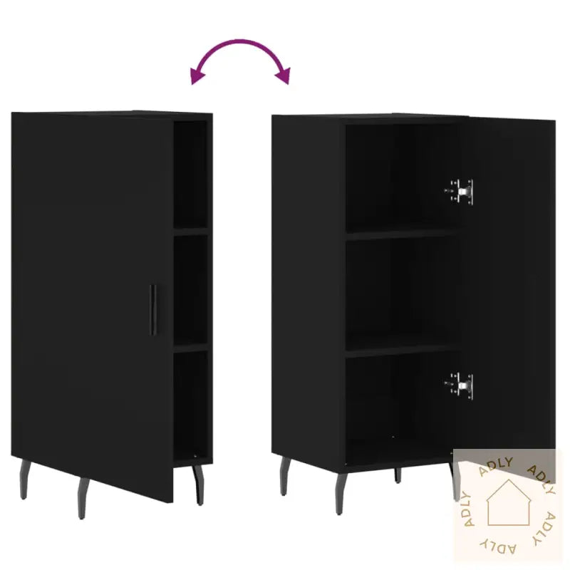 Skjenk Svart 34,5X34X90 Cm Konstruert Tre