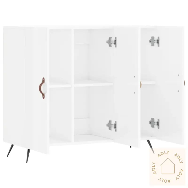 Skjenk Høyglans Hvit 90X34X80 Cm Konstruert Tre