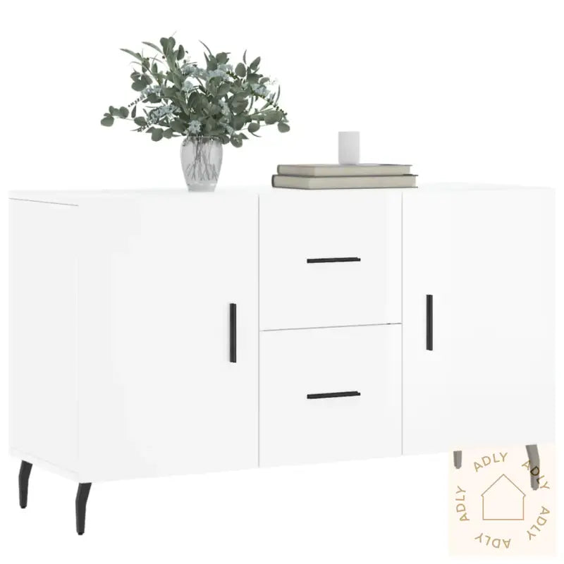 Skjenk Høyglans Hvit 100X36X60 Cm Konstruert Tre