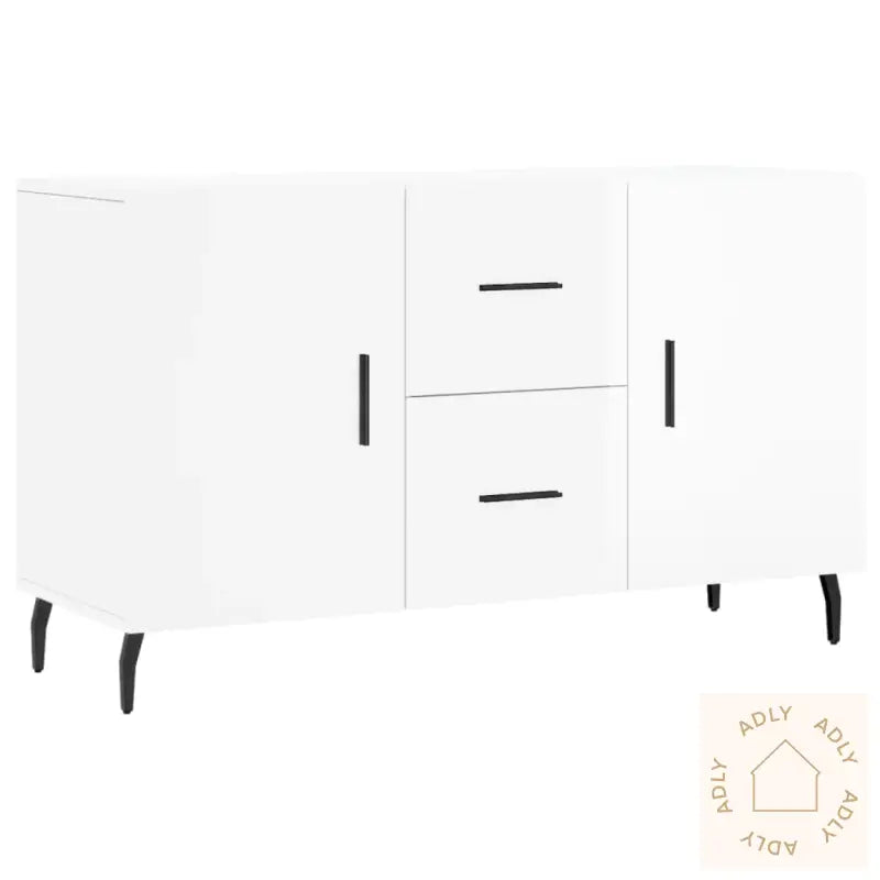 Skjenk Høyglans Hvit 100X36X60 Cm Konstruert Tre