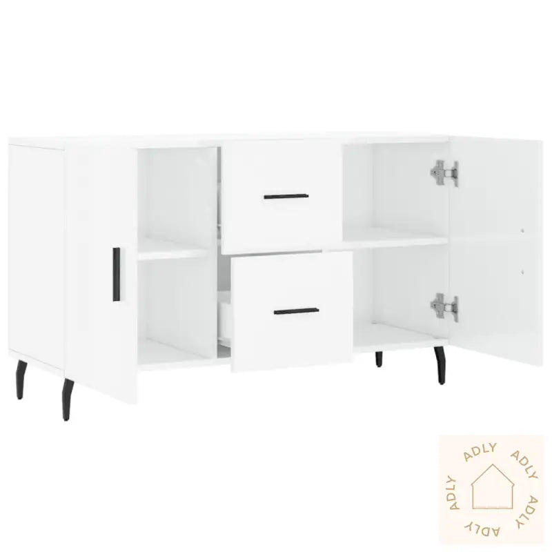 Skjenk Høyglans Hvit 100X36X60 Cm Konstruert Tre