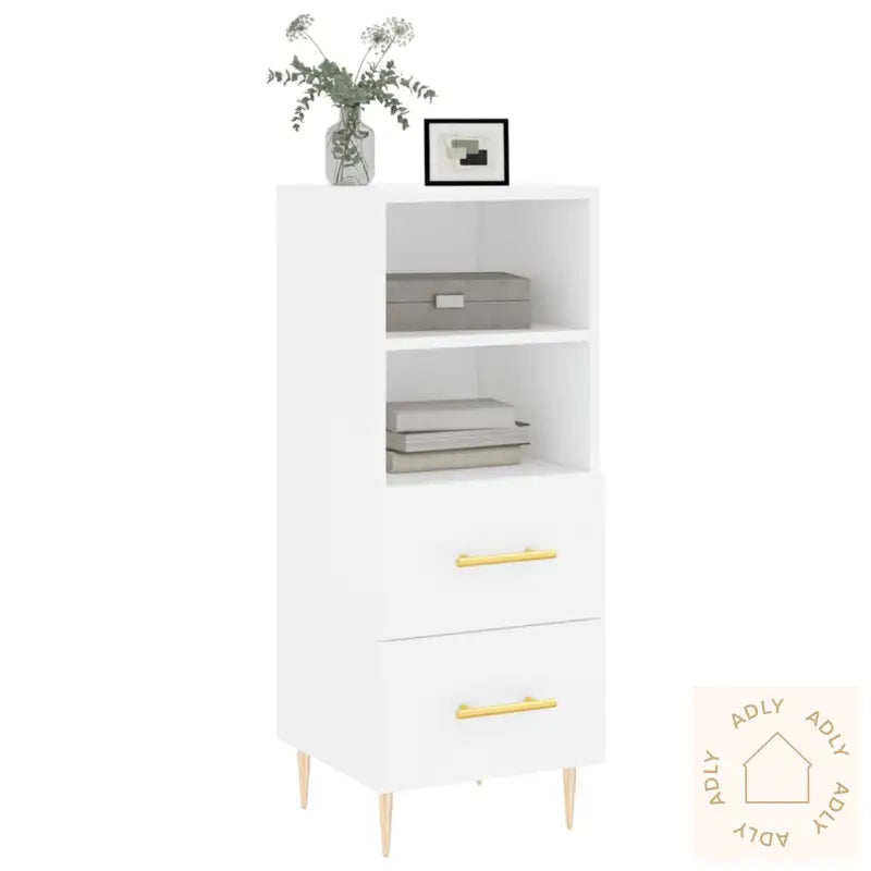 Skjenk Hvit 34,5X34X90 Cm Konstruert Tre