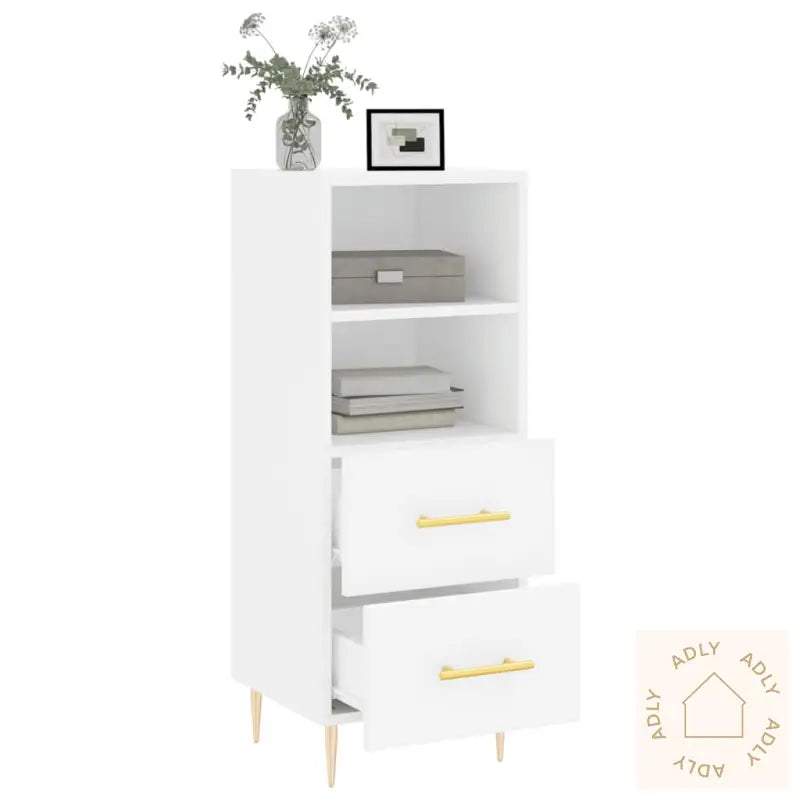 Skjenk Hvit 34,5X34X90 Cm Konstruert Tre