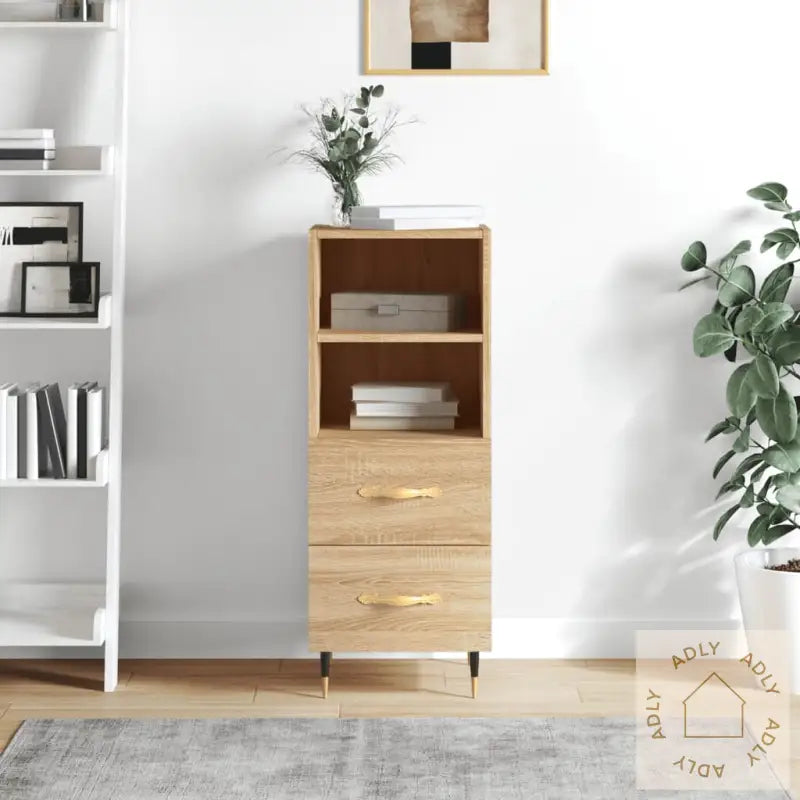 Skjenk Sonoma Eik 34,5X34X90 Cm Konstruert Tre