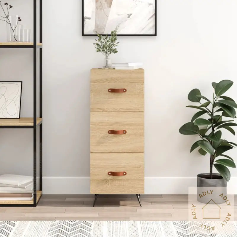 Skjenk Sonoma Eik 34,5X34X90 Cm Konstruert Tre