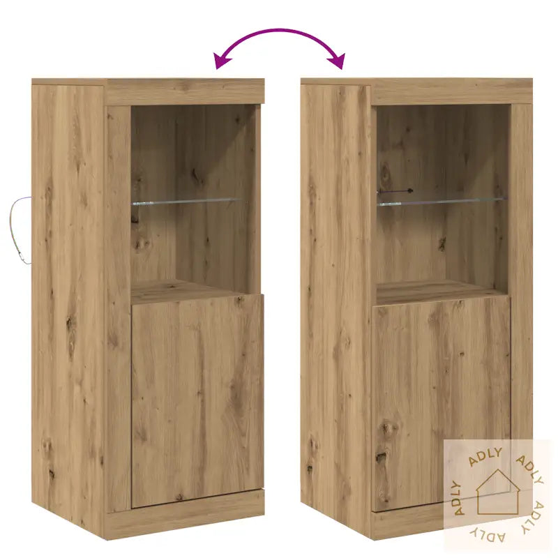 Sideboard Med Led-Lamper I Artisan Eik 41X37X100 Cm