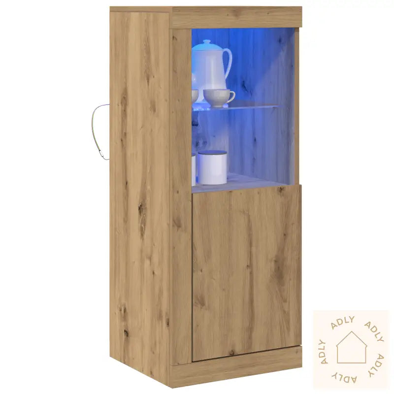 Sideboard Med Led-Lamper I Artisan Eik 41X37X100 Cm