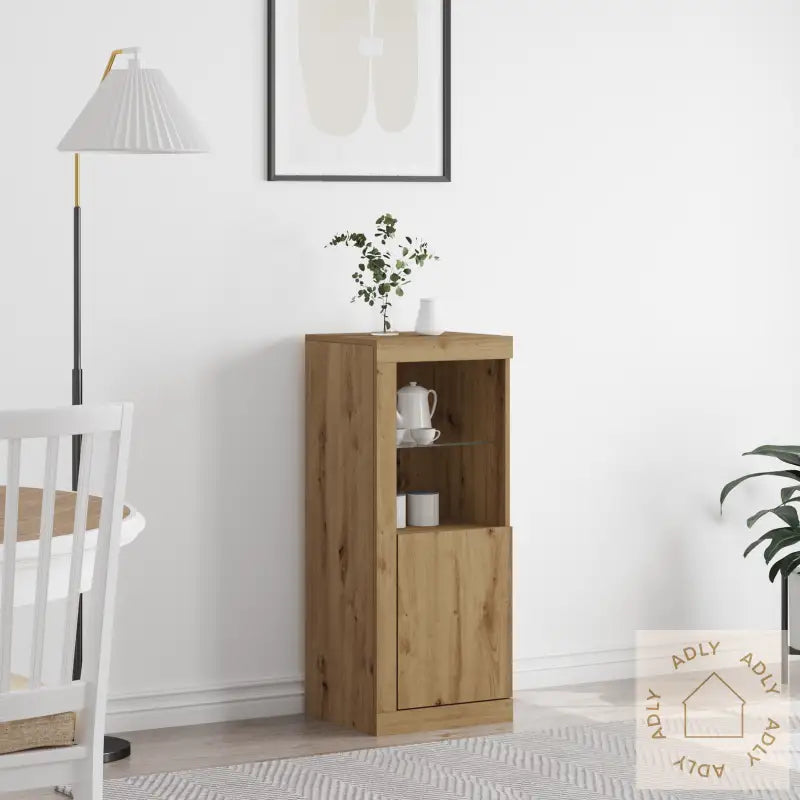 Sideboard Med Led-Lamper I Artisan Eik 41X37X100 Cm