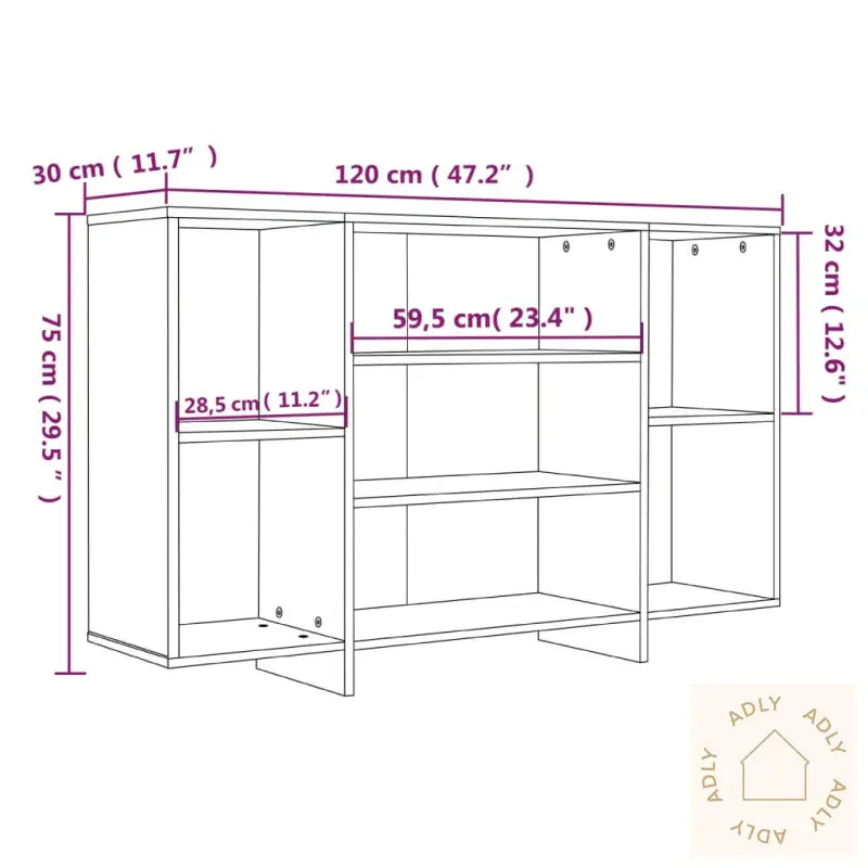Skjenk Røkt Eik 120X30X75 Cm Konstruert Tre